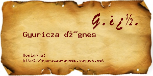 Gyuricza Ágnes névjegykártya